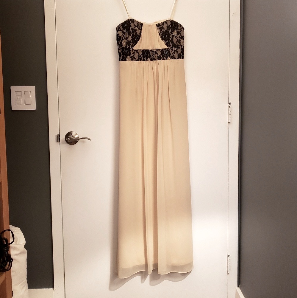 BCBG lace and chiffon gown
